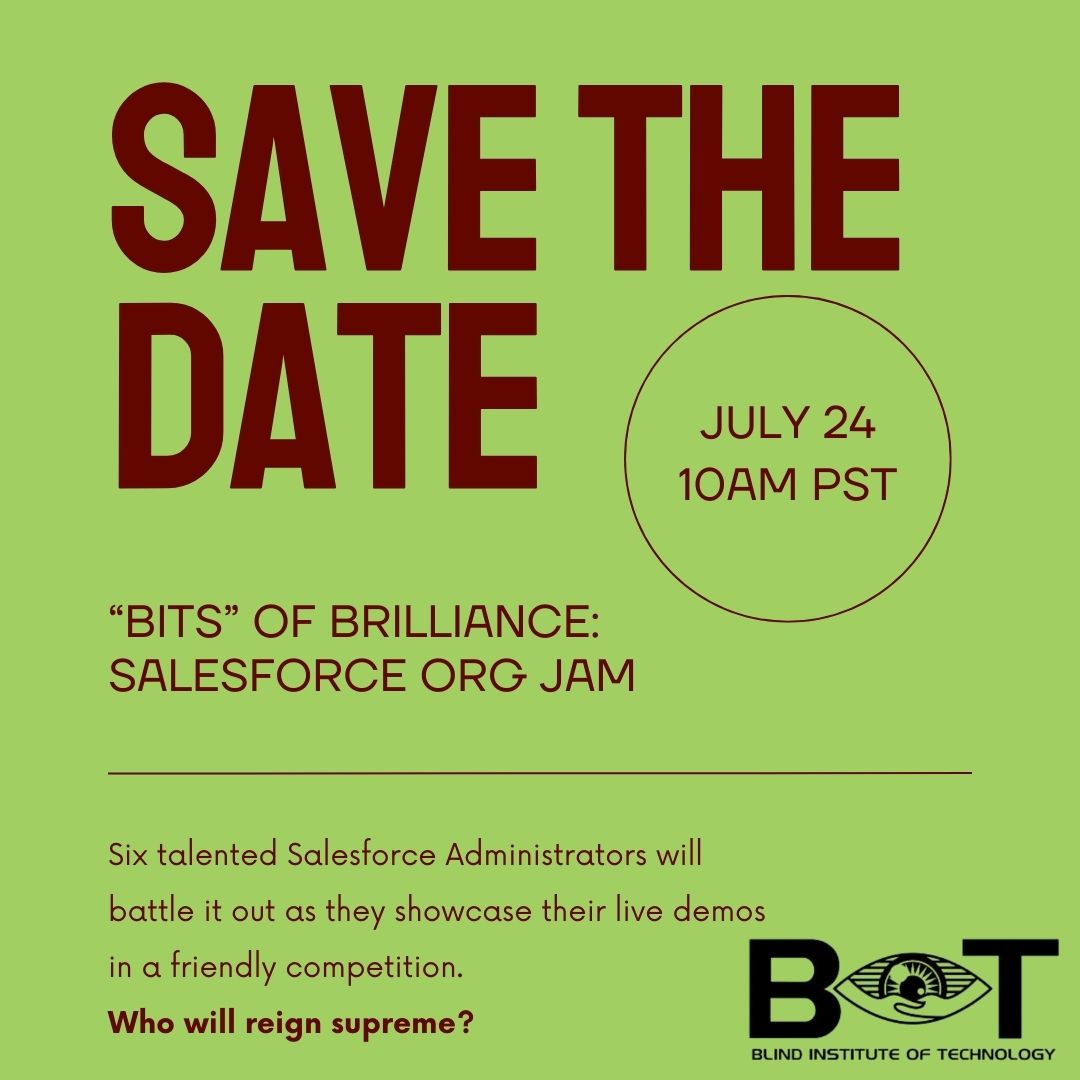 Save the date for our BITS of brilliance salesforce org jam on July 24