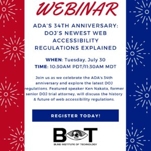 Webinar on ADA 34th anniversary and DOJ regulation updates!