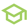 green graduation cap icon